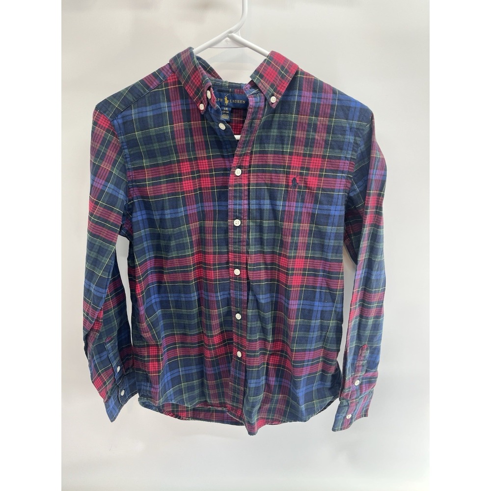 Ralph Lauren Boys Multicolor Long Sleeve Button Up Shirt Size L 14-16